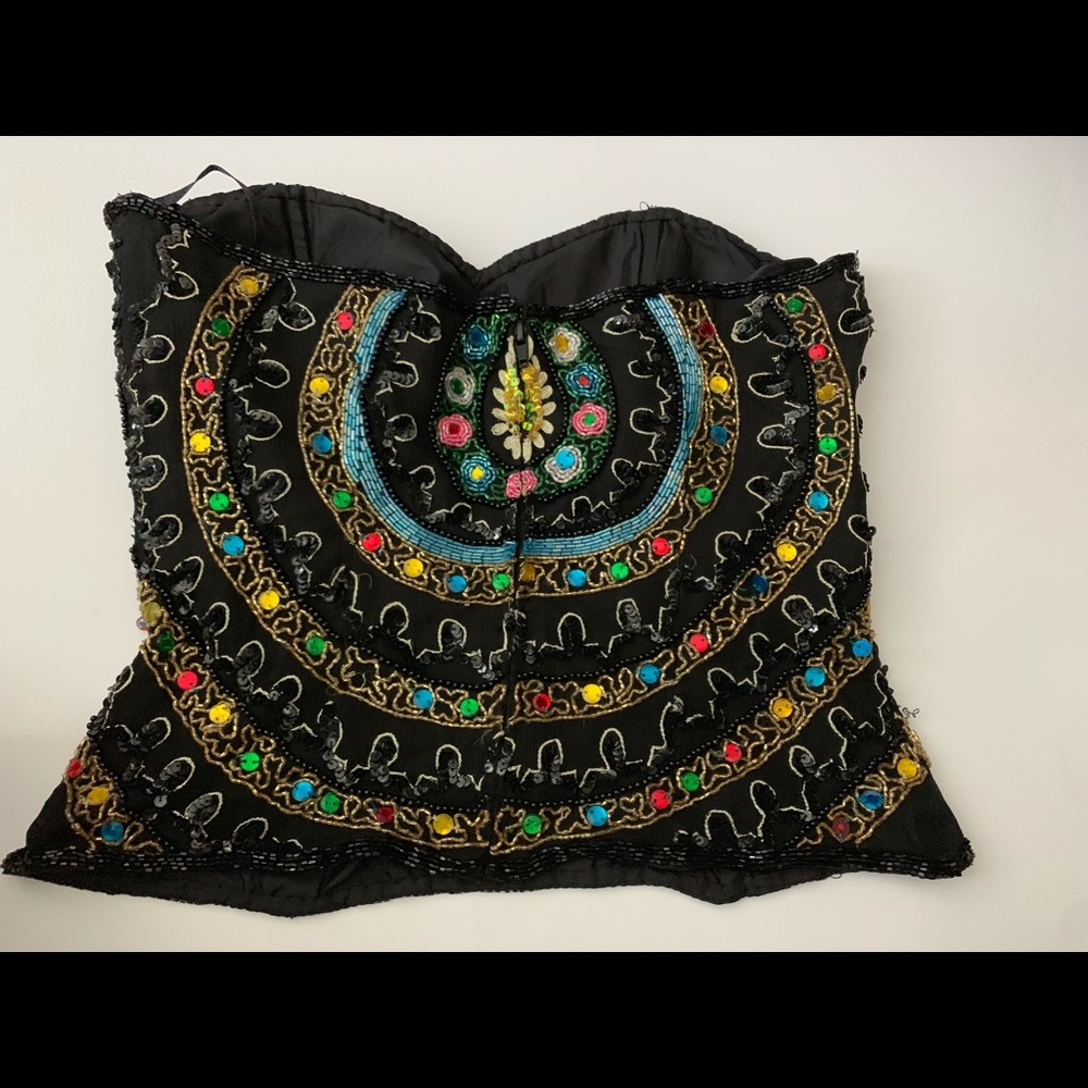 Preowned Beaded corset  100%pure silk
